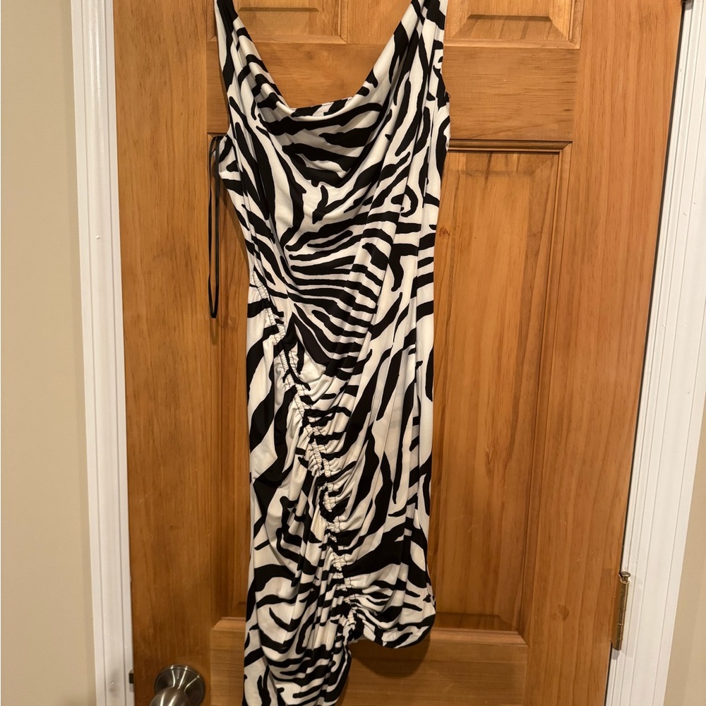 AFRM Black and White Zebra Mini Dress